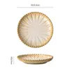 Plato de Cerámica Horneada Vintage Estilo Occidental para Bistec con Puntos de Perla, Plato Personalizado para Presentación de Postres y Repostería, Plato de Cerámica para Postre, Plato para el Té de la Tarde