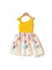 Comercio Exterior Transfronterizo Verano Nuevo Falda Floral de Niñas Falda de Tirantes con Hombro Descubierto Sin Mangas Vestido Infantil Descubierto por la Espalda