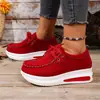 Comercio Exterior Casual Talla Grande 43 Zapatos de Mujer con Cordones para Aumentar la Altura 2026 Otoño Nuevos Zapatos de Mujer Cómodos Suela Suave Tacón Plano Zapatos de Uso Diario