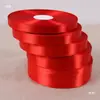 Cinta roja brillante cinta de seda cinta de satén banderín rojo para coche regalo presente horneado flor embalaje boda