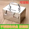 Caja Pequeña con Candado, Contraseña, Caja de Almacenamiento Multifuncional, Caja a Prueba de Humedad, Caja Pequeña de Escritorio, Almacenamiento Engrosado, Metal para el Hogar