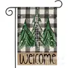 Navidad Transfronteriza Más Vendido Árbol de Navidad Elfo Festividad Decoración de Patio Bandera de Jardín Bandera de Lino Doble Cara Personalización