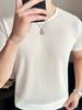 Verão Thin Homens Grande Tamanho xadrez xadrez de manga curta T-shirt Slim-fit coreano pescoço redondo respirável base casual camisa de meia manga