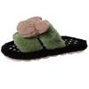 Lindas Zapatillas de Oso de Dibujos Animados con Puntos en una Sola Línea, Peludas, para Mujer, Novedad Otoño e Invierno 2025, Ropa de Exterior, Antideslizantes, con Elevación, de Algodón