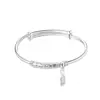 Pulsera Xiangyun Ping An Xi le para mujer, estilo chino de nicho para jóvenes, pulsera de cobre blanco plateado, pulsera sólida de empuje y extracción