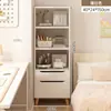 Estantería Moderna Minimalista para el Hogar con Puertas, Estante de Almacenamiento Estrecho a Prueba de Polvo, Gabinete de Almacenamiento Simple Multicapa de Pie para la Sala de Estar