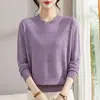 Elegante Suéter de Otoño Nuevo para Mamá, Cuello Redondo, Color Sólido, Manga Larga con Pedrería, Suéter de Punto Talla Grande para Mujeres de Mediana Edad y Mayores