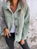 Abrigo de Cachemira para Mujer Otoño e Invierno Europeo y Americano con Bolsillos de Parche, Cárdigan Casual de Moda de un Solo Botón