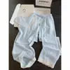 Nuevo Conjunto de Pijama Camisola Estilo Coreano para Mujer Simple 2026 Casual Algodón Nube Se Puede Usar Afuera Pantalones Largos Sueltos Conjunto para el Hogar