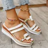 Nuevas sandalias de mujer de talla grande para comercio exterior 2026, sandalias romanas de cuña versátiles de estilo europeo y americano de verano, sandalias de plataforma de suela gruesa para mujer