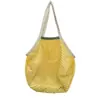 Bolsa de red grande con forro de bloques de color, moderna bolsa de hombro para colgar, bolsa de compras de viaje, bolsa tejida portátil y gruesa, bolsa de malla de algodón