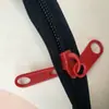 Deslizador de plástico vermelho Nylon 12, deslizador duplo interno e externo, pode puxar cabeça de zíper de tenda triciclo