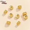 Chapado en Cobre Oro Verdadero 18K Retro Cuenta Grande de 10,000 Caracteres Agujero Grande Color Oro 14K Representa Pulsera de Cuentas DIY Accesorios para Collares