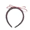 Diadema Elegante para Niña Lazo de Cinta a Cuadros Diadema Infantil Hebilla para el Cabello Tocado de Princesa Coreana Pasador Nuevo Estilo