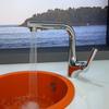 Lavabo Blanco Leche Grifo Extraíble Cajón de Baño Ajustable 4 Puntos Encimera de Baño Lavabo Caliente y Frío