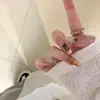 Otoño e Invierno Nuevo Oso de Crema Coreano Uñas Portátiles Cortas Estilo Ins Simple Corazón Femenino Marrón Manicura Hecha a Mano