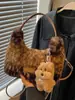 Yue Zi 2026 Otoño/Invierno Nueva Moda Bolso Pequeño con Cinturón de Felpa Bolso de Hombro Bolso de Mano Bolso Peludo Bolso Cruzado para Mujer