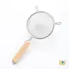 Colador Grande de Acero Inoxidable 304 con Malla Filtrante, Mango de Madera, Espumadera de Doble Oreja, Utensilio de Cocina Doméstico, Espumadera para Fideos