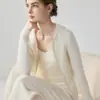 Suéter cárdigan con capucha Conyson 100% cachemira pura para mujer, chaqueta ajustada con cremallera, prenda base que favorece la figura