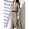 Saia Elegante de Seda Pesada Sensação de Alta Classe Vestido de Seda de Amora 2026 Verão Nova Roupa Feminina Manga Longa de Comprimento Médio