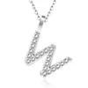 Amazon transfronterizo nuevo collar con incrustaciones de circonita de diamantes completos 26 letras inglesas femenino acero de titanio colgante DIY cadena de clavícula