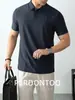 [Seda Nuvem Fresca] Camisa Polo Leve de Alta Qualidade Sem Costura Masculina de Manga Curta para Verão, Business, Não Amassa, Secagem Rápida, com Gola
