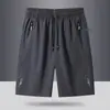 Shorts Esportivos Masculinos de Verão Finos para Uso Externo Calças de Seda Gelo Calças Casuais Soltas de Secagem Rápida Calças de Comprimento Médio