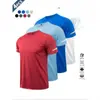Camiseta Deportiva de Manga Corta para Hombre Multipièce Talla Europea Transpirable de Secado Rápido para Correr Azul Fútbol Entrenamiento Fitness Ropa Casual