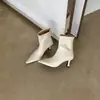 Botines elegantes de tacón de aguja fino y puntera fina, elásticos y ajustados, para mujer, moda de principios de otoño, estilo clásico y de nicho, 2026