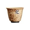 Taza Maestra Roja Picapiedra Azul y Blanco de Fábrica con Orquídea Mariposa Pintada en Oro Taza de Té Pequeña Taza de Té Especial con Forma de Campana Juego de Té de Cerámica