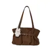 Bolsa Casual de Ombro Único Franzida para Axila Feminina, Nova Moda Outono-Inverno 2026 Suede Grande Capacidade Bolsa de Mão Bolsa Tote