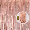 Cortina de seda de lluvia de 1*2 M, diseño de fiesta de cumpleaños, fondo de pared, borla dorada, película de aluminio, cortina de seda de lluvia, venta al por mayor de fábrica