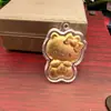 Mini Colgante de Gato Kt Dorado de Imitación, Llavero de Lámina Dorada de Imitación, Colgante para Cadena de Teléfono, Regalo Promocional Popular