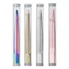 Pinzas de acero inoxidable para cejas pinzas para depilar cejas herramienta de belleza para maquillaje pinzas para cejas de boca oblicua pinzas para pestañas pinzas para depilar barba pinzas para cejas de boca oblicua