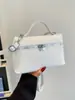 Bolsa Feminina Nova 2026, Fashion, Fresca, Tendência, Simples, Estilosa, Cor Sólida, Texturizada, Ombro Único, Transversal, Bolsa de Mão, Pequena Quadrada