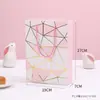 Caja para pastel de luna geométrica rosa con dorado 6 80g Caja para empaque de soufflé Festival de Medio Otoño caja de cartón para repostería nieve mei Niang