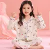 Nuevos Pijamas Infantiles 2026 para Primavera y Otoño, Estilo Delgado de Algodón Nube de Manga Larga, Ropa de Casa Moderna de Otoño para Niñas y Niñas Pequeñas
