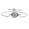 Pulsera Ojo Maligno Incrustada con Circonita Chapada en Oro de 18 Quilates de Cobre Exquisito de Lujo Ligero Más Vendido Transfronterizo Aogu Joyería de Gama Alta de Nicho
