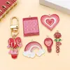 Aleación de zinc esmalte Día de San Valentín corazón hueco carta de amor amuleto flor de rosa pulsera collar DIY accesorios de joyería