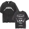 Camiseta Lavada Retro Eddie Munson Camiseta de Monstruo Demogorgon Caníbal Camiseta Oversize para Hombre