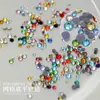 Broca de unha explosão 1440 tamanho misto grade inferior dourada cor de fundo strass broca redonda pequena acessórios para unha