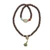 Pulsera de bambú de sándalo natural, hoja pequeña de sándalo rojo 7*5mm, cuenta de bambú, pulsera de doble aro, cuenta de barril comodín, joyería al por mayor