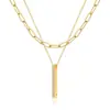 Amazon Transfronterizo Europeo y Americano Collar Cruz Corazón Cadena Clavícula Multicapa Simple Moda Cobre Joyería para Mujer