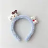 Faixa de Cabeça de Gatinho com Laço de Algodão Pelúcia Fofa Outono e Inverno Alta Pressão Craniana Faixa de Cabelo Lavagem Diária do Rosto Acessório de Cabelo Versátil