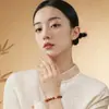 Pulsera de Madera Natural Hainan Huanghuali con Cuentas de la Fortuna, Artículo Cultural de Madera, Pulsera con Mantra de Seis Caracteres, Venta al por Mayor para Atracciones Turísticas