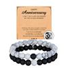 Explosiones Pino Blanco Cuentas Escarchadas Pulsera traje Cuentas Blancas y Negras Pulsera de Pareja Par de Amor Cuentas de Acero Inoxidable