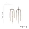 Pendientes de Borla Semicircular con Diamantes Incrustados de Aguja de Plata, Personalizados, Exquisitos, Modernos y Versátiles, Pendientes de Nicho de Alta Gama al por Mayor