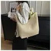 Bolso Nuevo Estilo Satchel Bolso de Playa Bolso de Paja Hecho a Mano Salida de Vacaciones en la Costa Bolso de Hombro de Gran Capacidad Bolso Tote