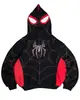 Moletom com bordado de aranha transfronteiriço europeu e americano, moletom cardigã com capuz de outono, estilo de rua Y2K, personalidade de rua, moderno