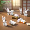 Paisaje en miniatura, figura linda de conejo zanahoria, adorables accesorios de decoración DIY para casa de muñecas, adornos en miniatura para escritorio